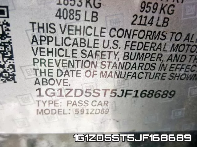 1G1ZD5ST5JF168689 фото 2