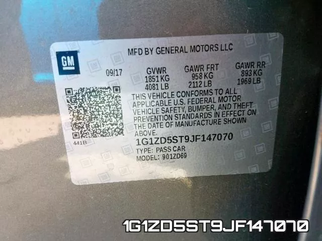 1G1ZD5ST9JF147070 фото 2