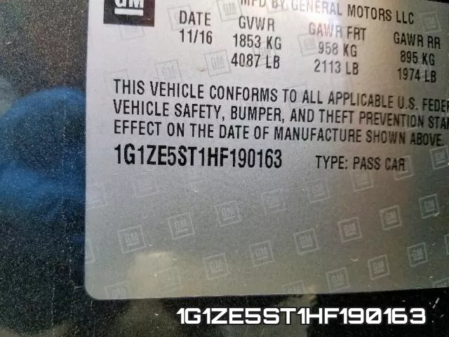 1G1ZE5ST1HF190163 фото 2