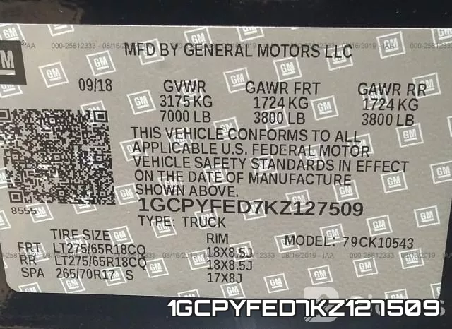 1GCPYFED7KZ127509 фото 10