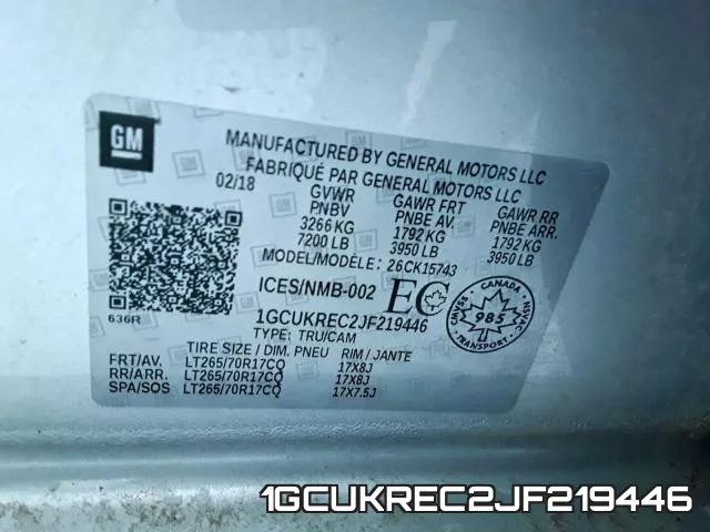 1GCUKREC2JF219446 фото 2