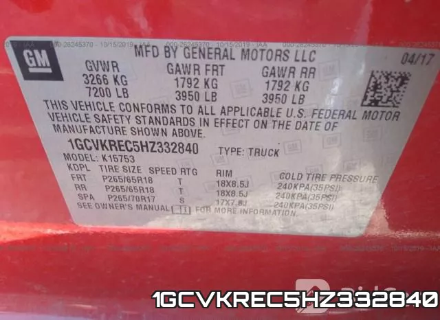 1GCVKREC5HZ332840 фото 10