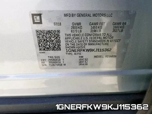 1GNERFKW9KJ115362 фото 2