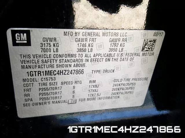 1GTR1MEC4HZ247866 фото 2