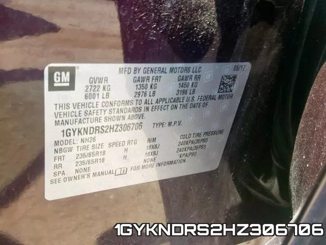 1GYKNDRS2HZ306706 фото 2