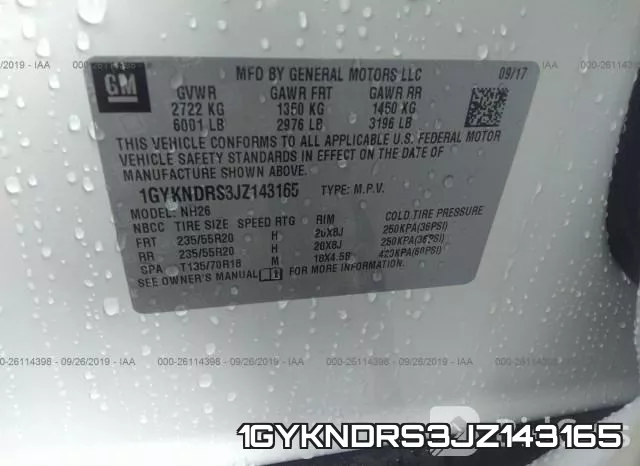 1GYKNDRS3JZ143165 фото 10