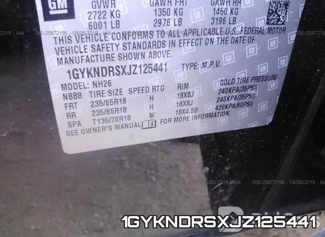 1GYKNDRSXJZ125441 фото 10