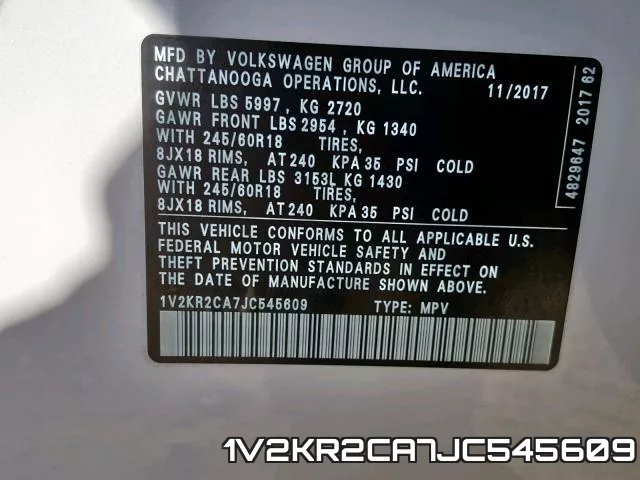 1V2KR2CA7JC545609 фото 2