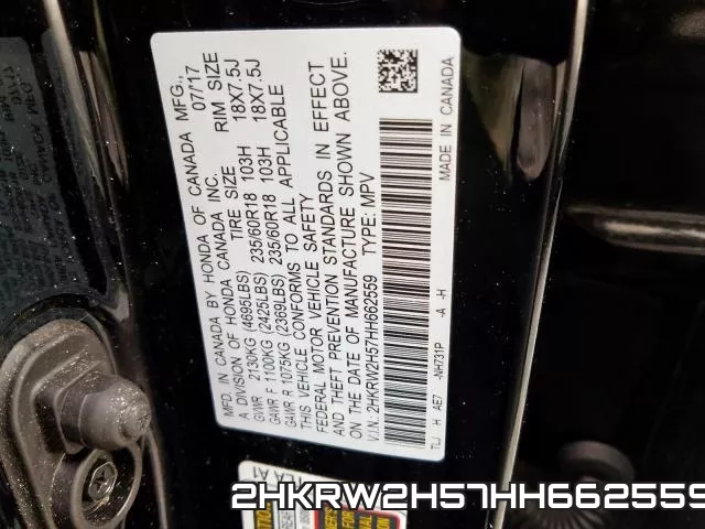 2HKRW2H57HH662559 фото 2