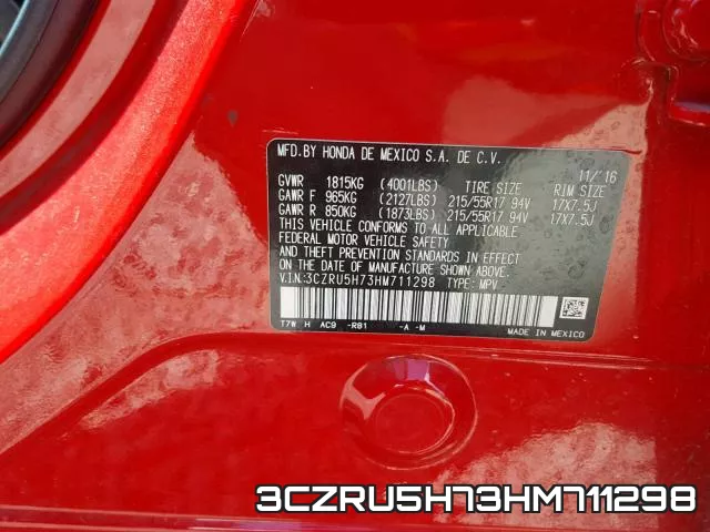 3CZRU5H73HM711298 фото 2