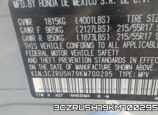 3CZRU5H79KM700295 фото 10