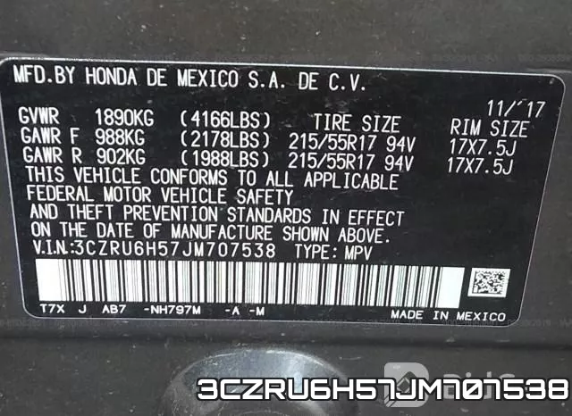 3CZRU6H57JM707538 фото 10