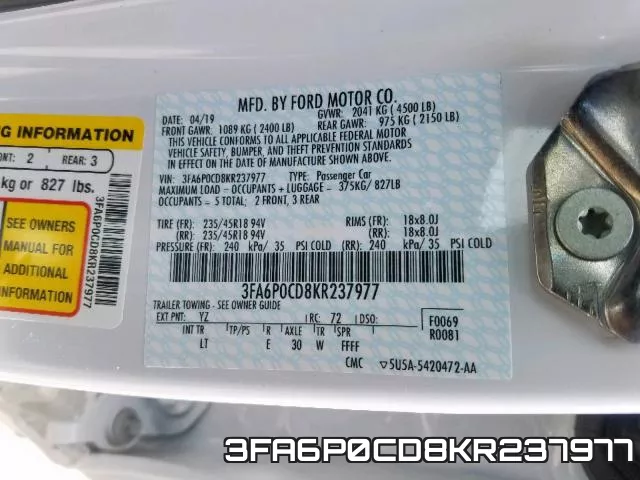 3FA6P0CD8KR237977 фото 2