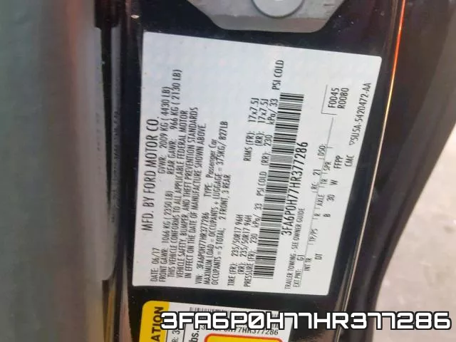 3FA6P0H77HR377286 фото 2