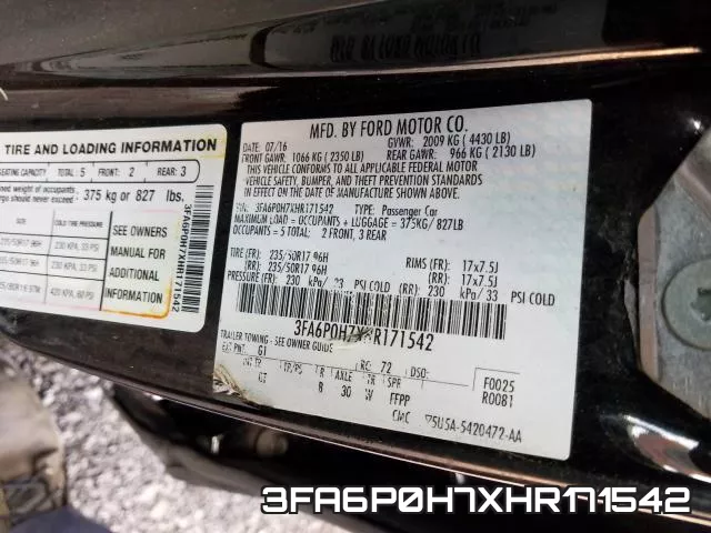 3FA6P0H7XHR171542 фото 2