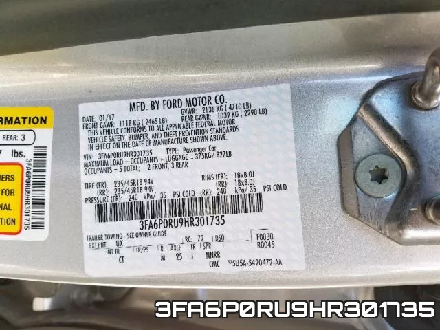 3FA6P0RU9HR301735 фото 2