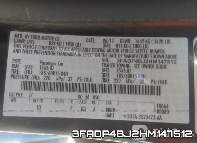 3FADP4BJ2HM147512 фото 10