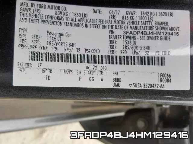 3FADP4BJ4HM129416 фото 2