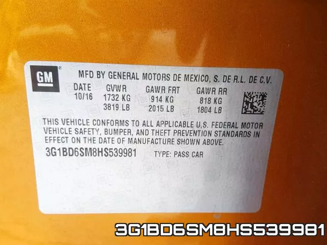 3G1BD6SM8HS539981 фото 2