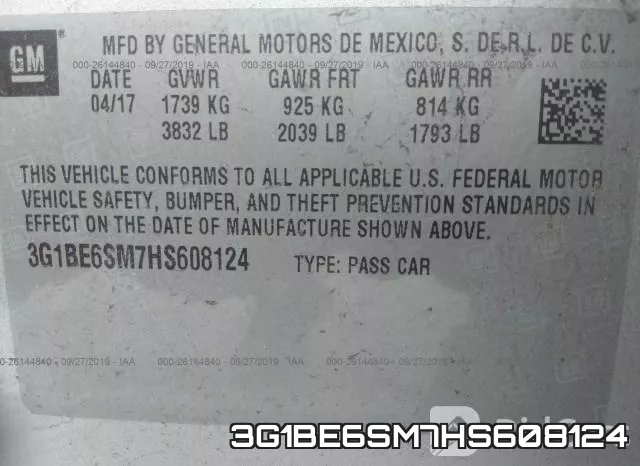 3G1BE6SM7HS608124 фото 10
