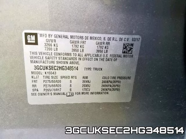 3GCUKSEC2HG348514 фото 2