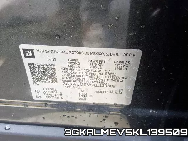 3GKALMEV5KL139509 фото 2