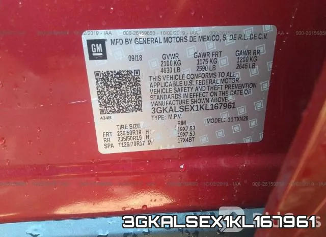 3GKALSEX1KL167961 фото 10