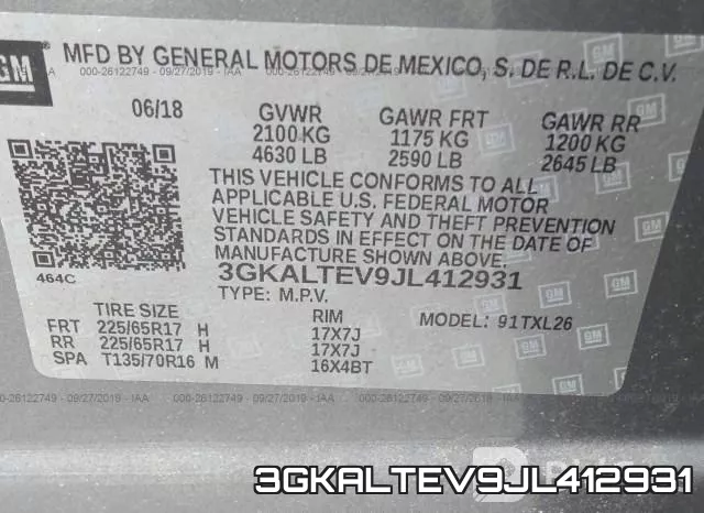 3GKALTEV9JL412931 фото 10