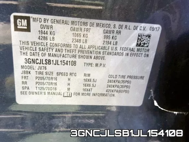 3GNCJLSB1JL154108 фото 2