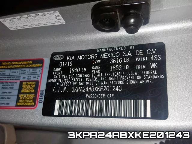 3KPA24ABXKE201243 фото 2