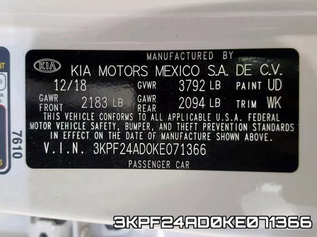 3KPF24AD0KE071366 фото 2