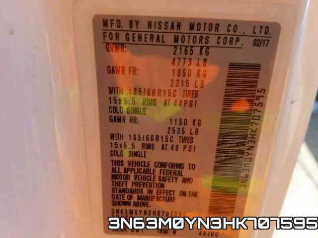 3N63M0YN3HK707595 фото 2