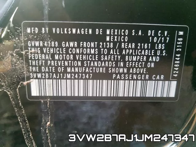 3VW2B7AJ1JM247347 фото 2