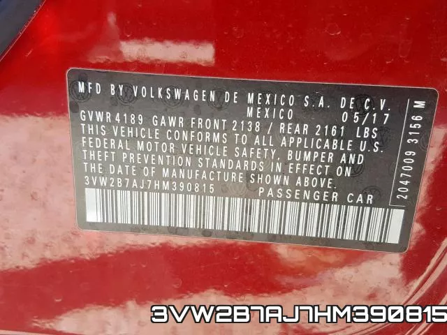 3VW2B7AJ7HM390815 фото 2
