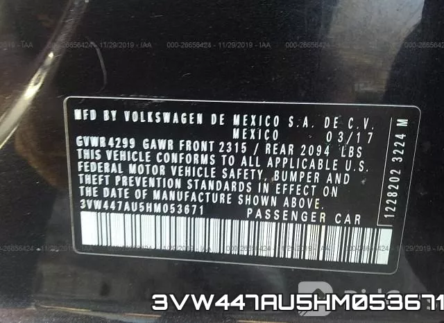 3VW447AU5HM053671 фото 10