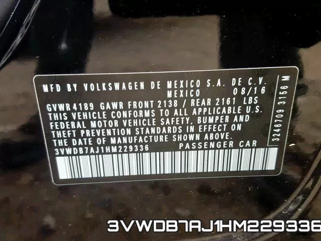 3VWDB7AJ1HM229336 фото 2