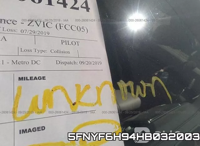 5FNYF6H94HB032003 фото 8
