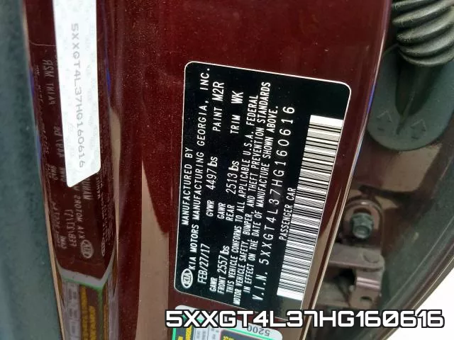 5XXGT4L37HG160616 фото 2