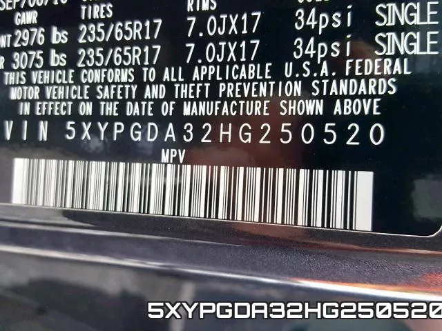 5XYPGDA32HG250520 фото 2