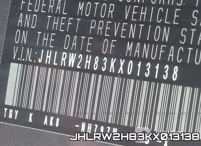 JHLRW2H83KX013138 фото 10