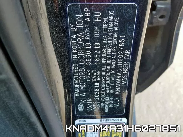 KNADM4A31H6027851 фото 2
