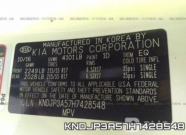 KNDJP3A57H7428548 фото 10