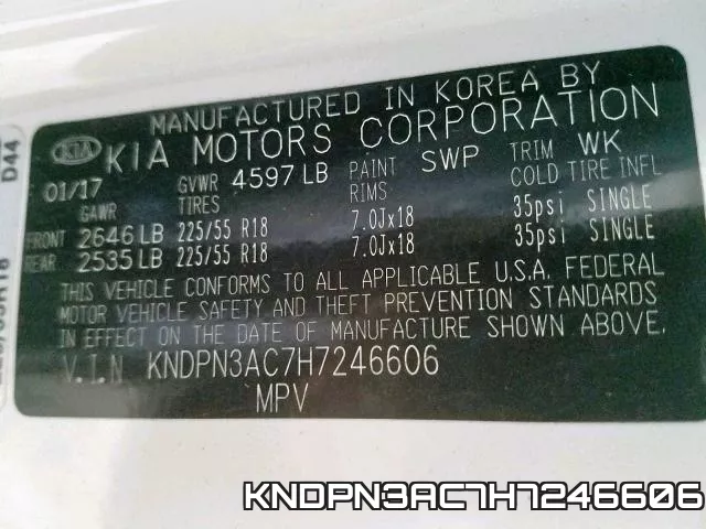 KNDPN3AC7H7246606 фото 2
