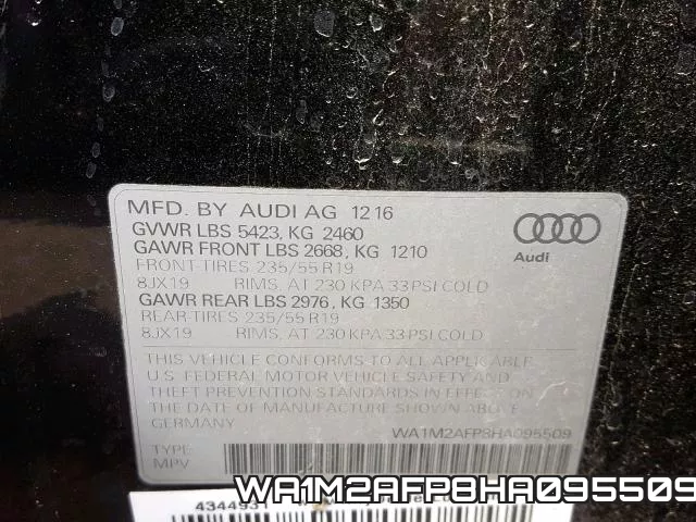 WA1M2AFP8HA095509 фото 2