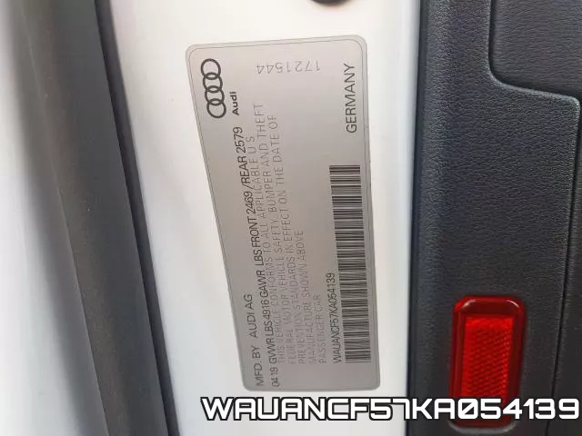 WAUANCF57KA054139 фото 2