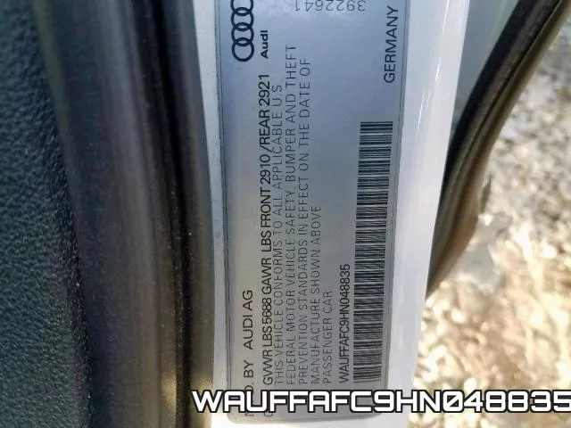 WAUFFAFC9HN048835 фото 2