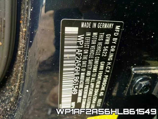 WP1AF2A56HLB61549 фото 2