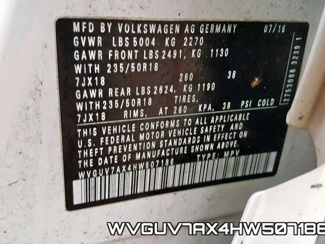 WVGUV7AX4HW507186 фото 2