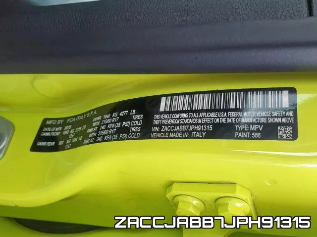 ZACCJABB7JPH91315 фото 2