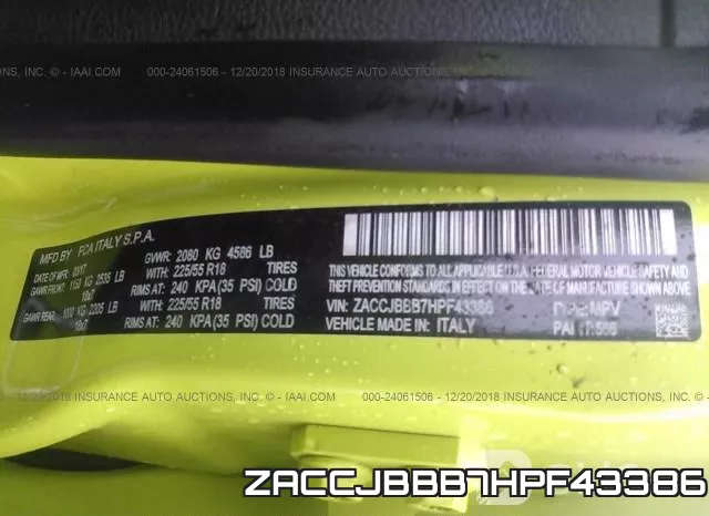ZACCJBBB7HPF43386 фото 10